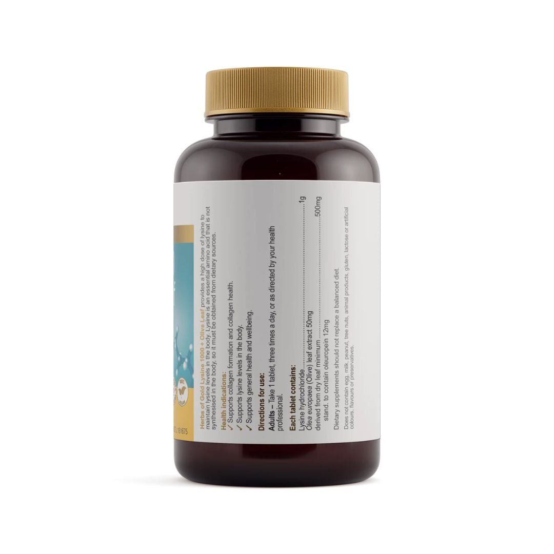Herbs Of Gold Lysine 1000 + Olive Leaf - Nutrition Capital