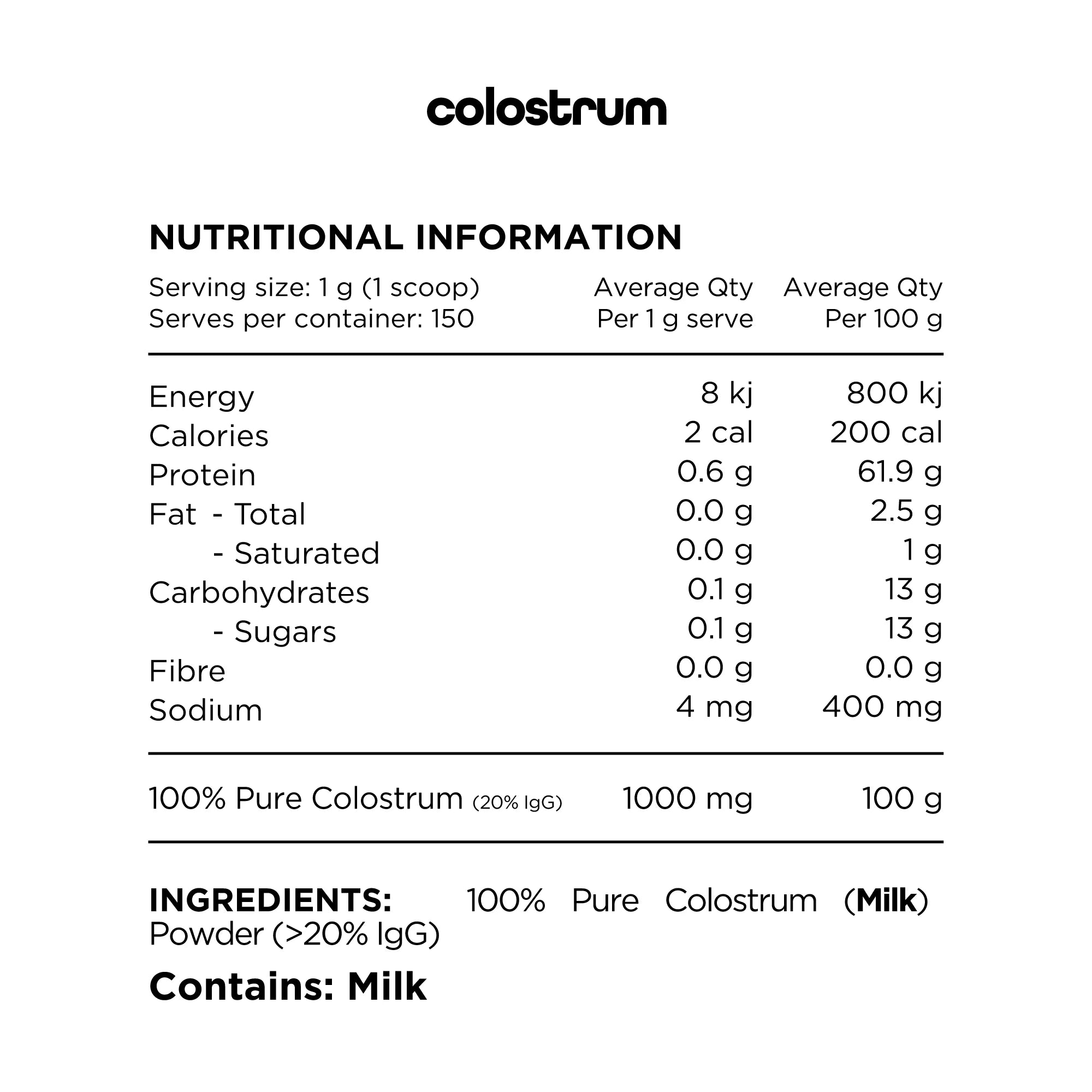 Switch Nutrition Colostrum - Nutrition Capital