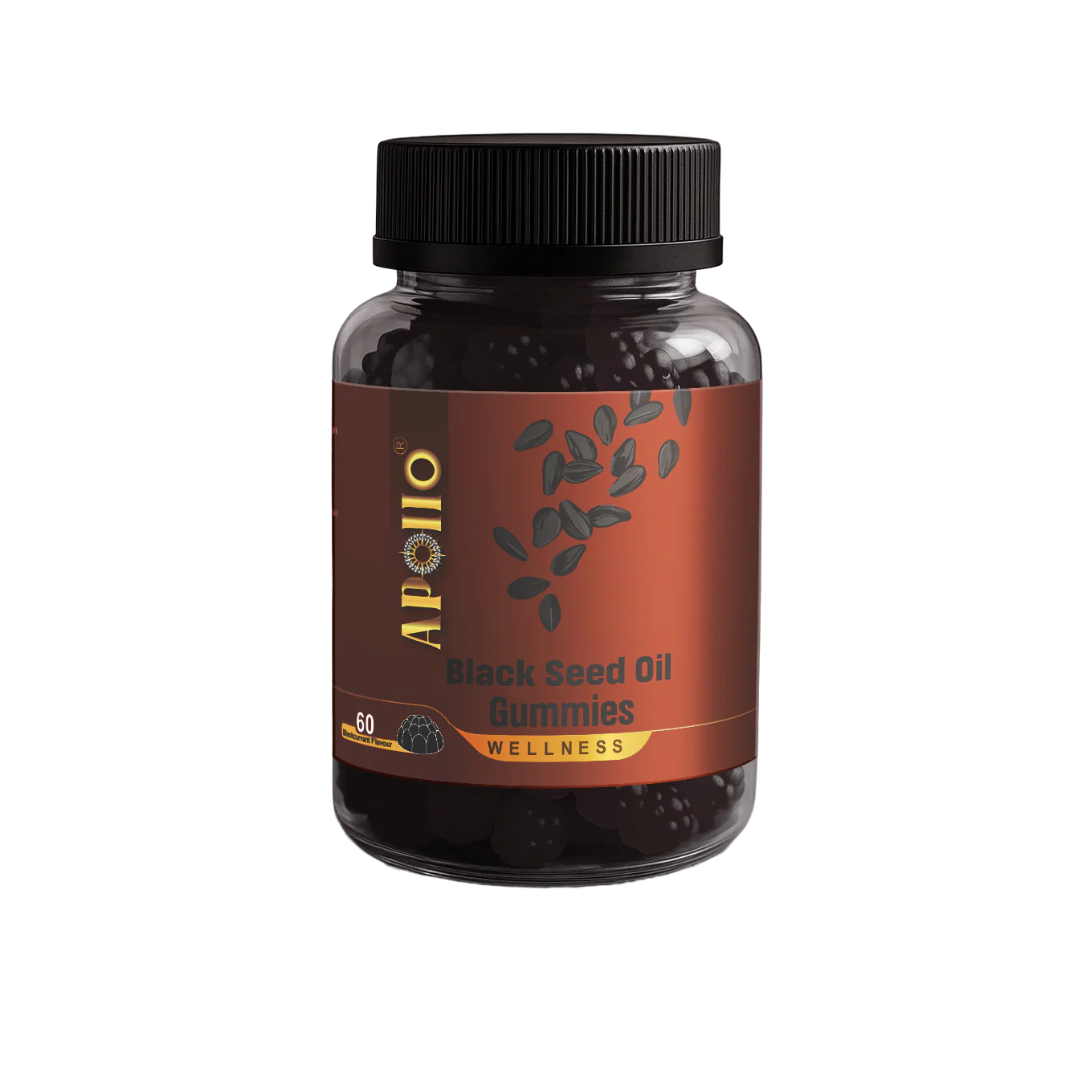Apollo Nutraceuticals Black Seed Oil Gummies 500mg – Blackcurrant flavour immune support supplement from Nutrition Capital Australia