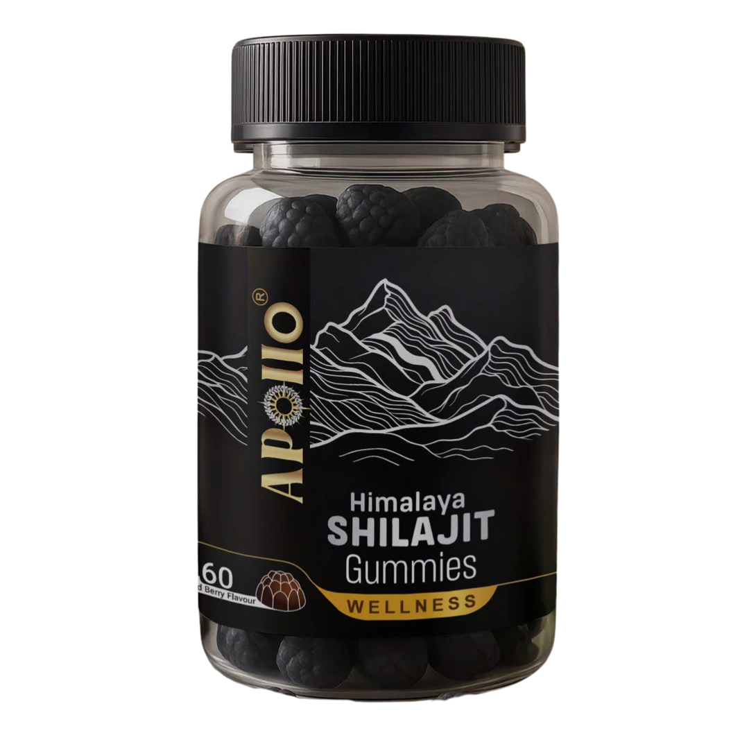 Apollo Himalayan Shilajit Gummies 250mg – Mixed Berry flavour, vegan and sugar-free wellness supplement, available from Nutrition Capital Australia