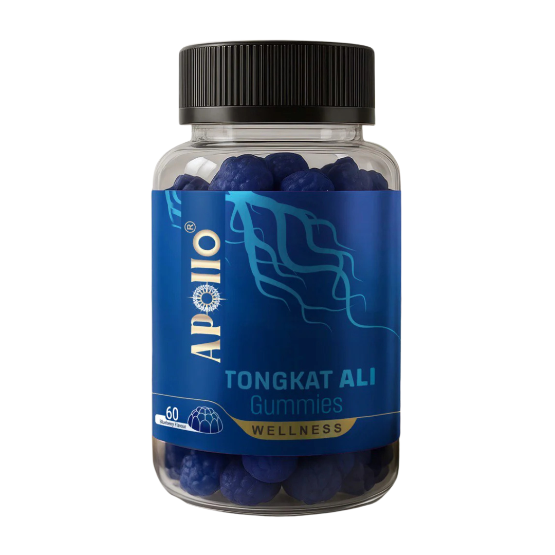 Apollo Tongkat Ali Gummies 60s Blueberry Flavour – natural vitality support supplement for men, available from Nutrition Capital Australia