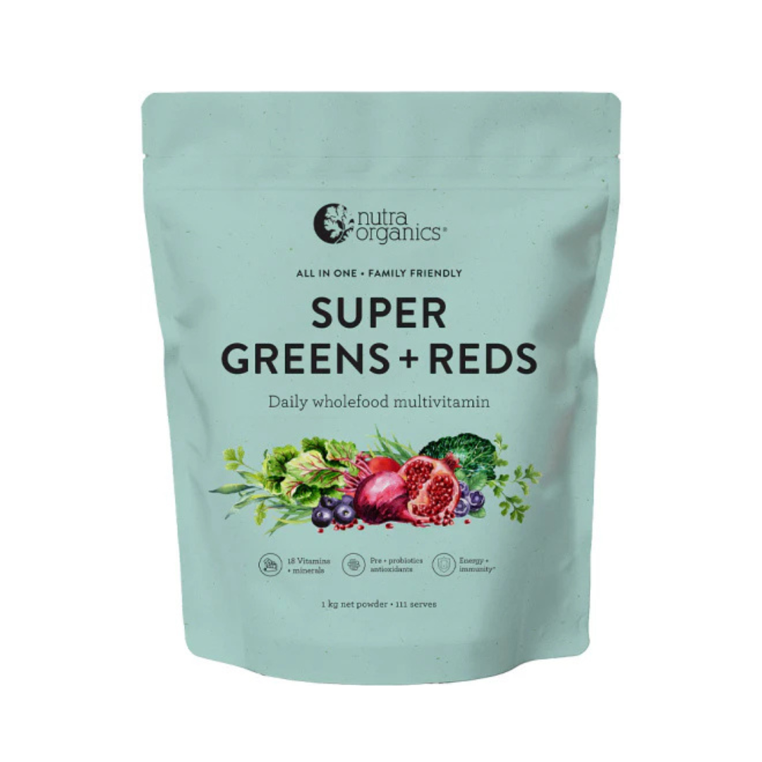 Nutra Organics Supergreens + Reds Powder - Nutrition Capital