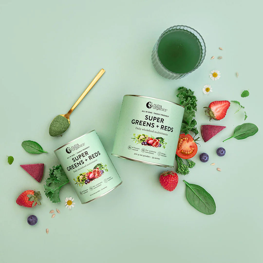 Nutra Organics Supergreens + Reds Powder - Nutrition Capital