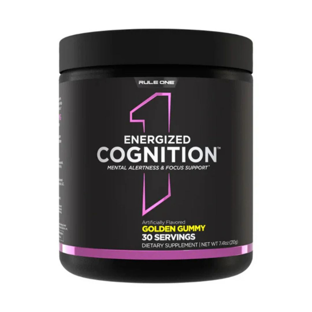 Rule 1 Energized Cognition focus supplement with Caffeine, L-Tyrosine, and Alpha-GPC – available at Nutrition Capital Australia
