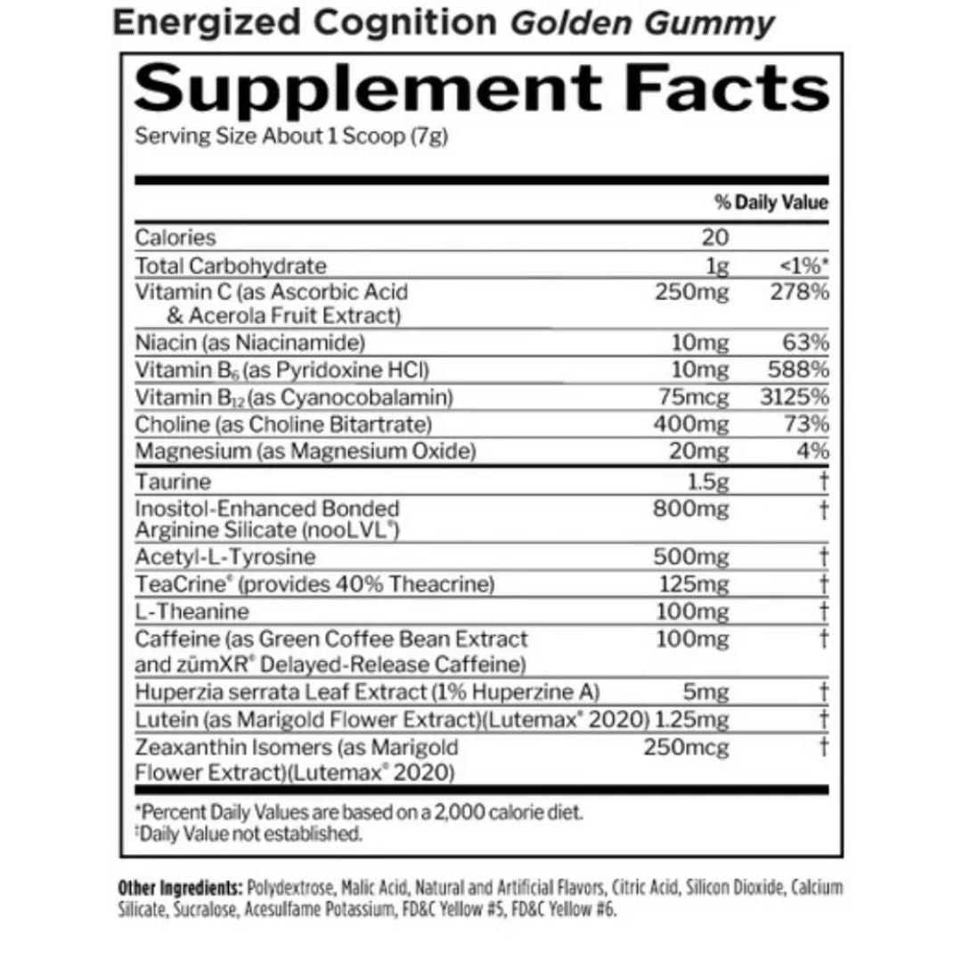 Rule 1 Energized Cognition focus supplement with Caffeine, L-Tyrosine, and Alpha-GPC – available at Nutrition Capital Australia