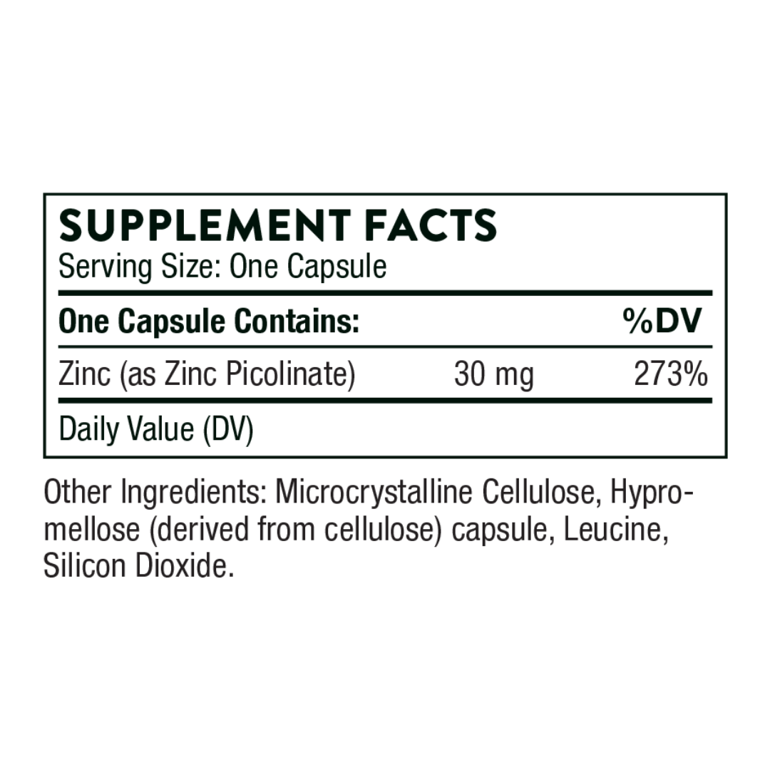 Thorne Zinc Picolinate 30mg - Nutrition Capital